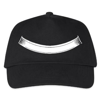 Ribbon | Schleife | Banderole Bogen unten weiss - Kinder Basecap - Schwarz - Vorne