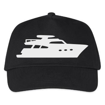Yacht Silhouette Motorboat - Kids’ Baseball Cap - black - Front