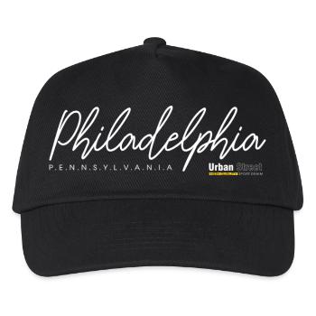 Elegante Silhouette der Skyline von Philadelphia - Kinder Basecap - Schwarz - Vorne