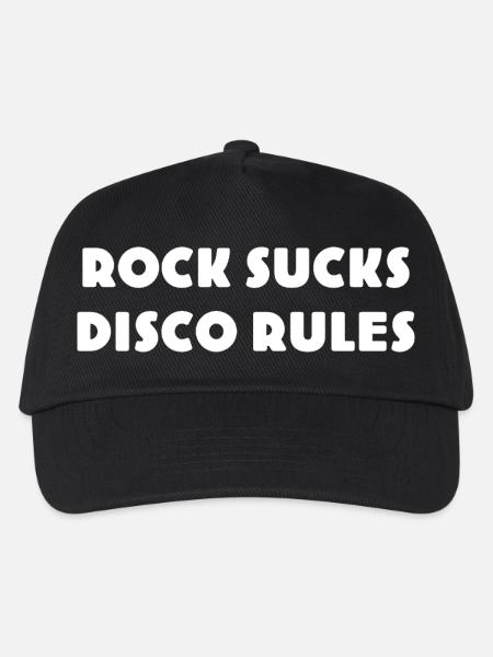 ROCK-SUCKS-DISCO-REGELN - Retro Rock vs. Disco - Kinder Basecap - Schwarz