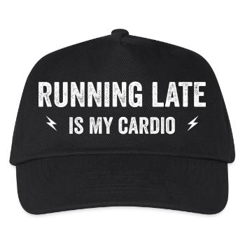 Zu spät zu kommen ist mein Cardio - Kinder Basecap - Schwarz - Vorne