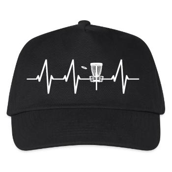 Dicgolf Disc Golf Heartbeat Frisbee Player - Casquette de baseball Enfant - noir - Devant