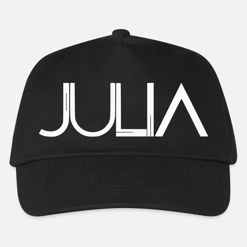 Julia Namendesign - moderne filigrane Typografie - Kinder Basecap - Schwarz