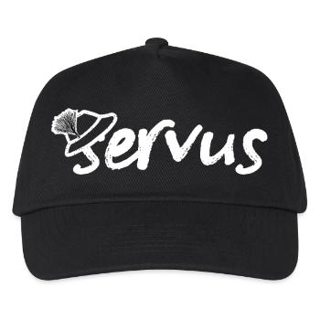 Servus Gruß mit Trachtenhut - Kinder Basecap - Schwarz - Vorne