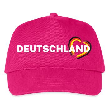 Allemagne – Coeur en or rouge noir - Casquette de baseball Enfant - fuchsia - Devant