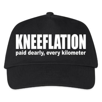 Kneeflation: Knees pay dearly when running humor - Kids’ Baseball Cap - black - Front