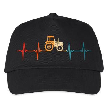 Farmer Herzschlagtraktor - Kinder Basecap - Schwarz - Vorne