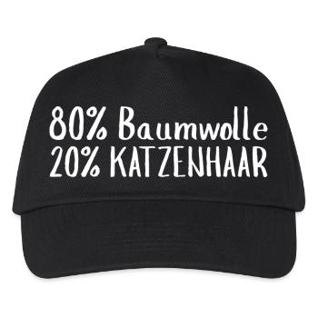 80 % Coton, 20 % Cris de chat - Traces - Dictons - Chat - Casquette de baseball Enfant - noir - Devant