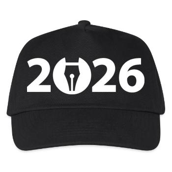 Schriftsteller 2026, Dichter 2026, Füller 2026 - Kinder Basecap - Schwarz - Vorne