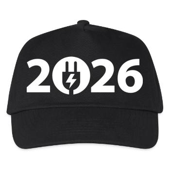 Elektriker 2026, Elektroniker 2026, Strom 2026 - Kinder Basecap - Schwarz - Vorne