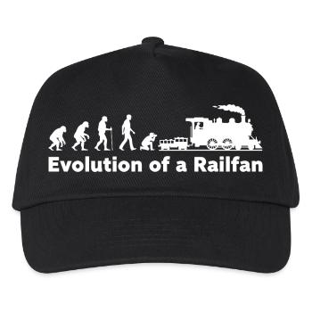 Evolution Railfan Train Locomotive - Kids’ Baseball Cap - black - Front