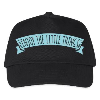 Enjoy The Little Things Dankbarkeit Achtsamkeit - Kinder Basecap - Schwarz - Vorne
