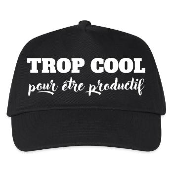 Too cool to be productive. - Kids’ Baseball Cap - black - Front