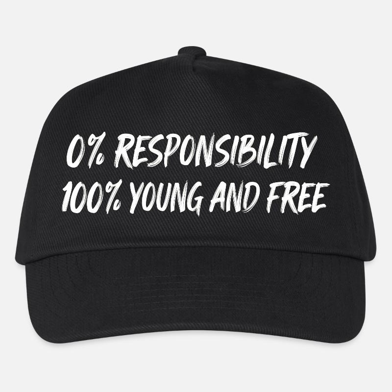 Young and free: Zero responsibility - Kids’ Baseball Cap - black