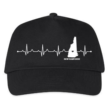 New Hampshire State Heart Outline Home - Kids’ Baseball Cap - black - Front