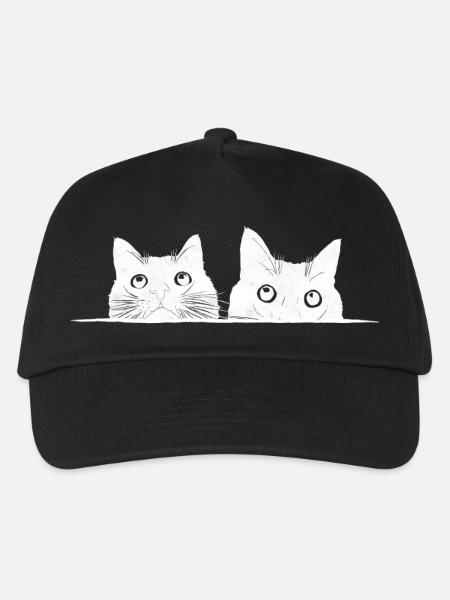 Two peeking cats - Kids’ Baseball Cap - black