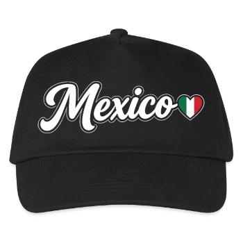Mexiko-Drehbuch mit Flaggenherz-Fan Patriotisch - Kinder Basecap - Schwarz - Vorne
