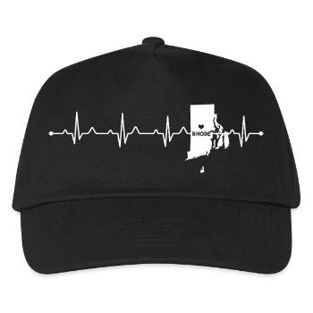 Rhode Island Heart Love Minimalist Travel Slogan - Kinder Basecap - Schwarz - Vorne