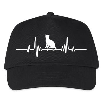 T-shirt chat battement de cœur chats chats chat - Casquette de baseball Enfant - noir - Devant