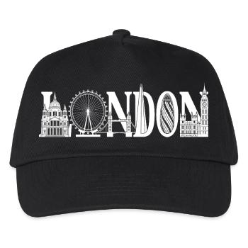 London Großbritannien England Silhouette  - Kinder Basecap - Schwarz - Vorne
