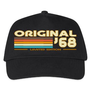 Originale 68er Retro-60er-Streifen - Kinder Basecap - Schwarz - Vorne