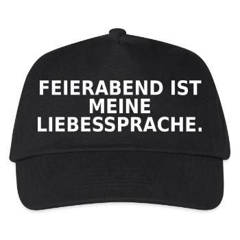 Feierabend ist meine Liebessprache - Kinder Basecap - Schwarz - Vorne