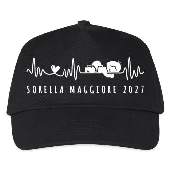 Futura Sorella Maggiore 2027 Annuncio Gravidaza - Kinder Basecap - Schwarz - Vorne
