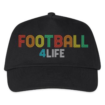 Football 4 Life Retro Neon Text - Kinder Basecap - Schwarz - Vorne