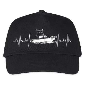 Boat heartbeat motorboat - Kids’ Baseball Cap - black - Front