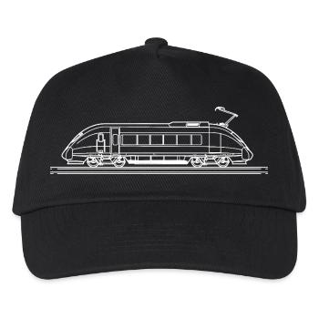 Train Line Art - Kids’ Baseball Cap - black - Front