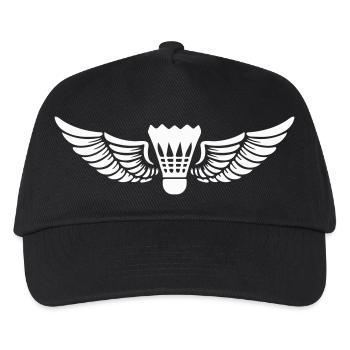Flügel Badminton Federball - Kinder Basecap - Schwarz - Vorne