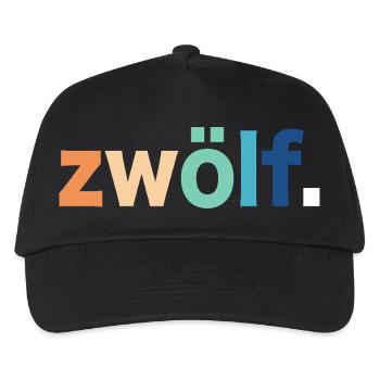 12. Geburtstag Zwölf - Kinder Basecap - Schwarz - Vorne
