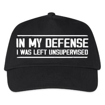 In my defense, I was left unattended - Kids’ Baseball Cap - black - Front