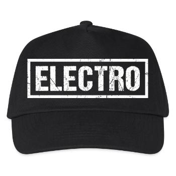 Electro Bold Distressed Schriftart - Kinder Basecap - Schwarz - Vorne