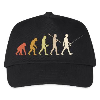 Angel-Evolution Lustiges Fischer-Geschenk - Kinder Basecap - Schwarz - Vorne
