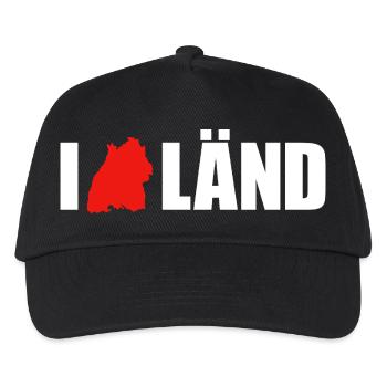 I Love Länd Baden-Württemberg - Kinder Basecap - Schwarz - Vorne