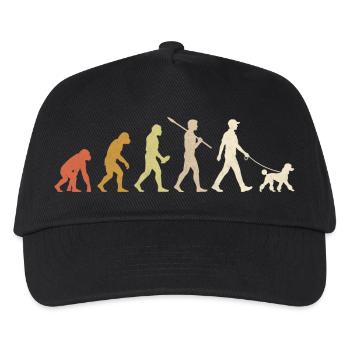Pudel-Evolution Lustiges Hundebesitzer-Geschenk - Kinder Basecap - Schwarz - Vorne