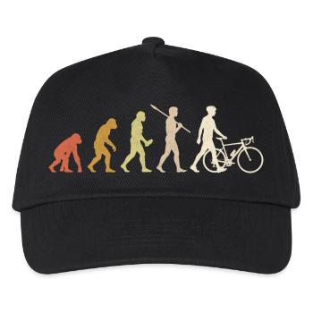 Cycling Evolution – Minimalistisches, lustiges Radfahrergeschenk - Kinder Basecap - Schwarz - Vorne