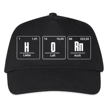 Horn als Chemische Elemente Waldhorn für Hornist - Kinder Basecap - Schwarz - Vorne