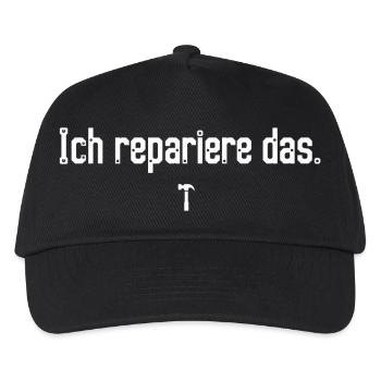 Ich repariere das T-Shirt für Handwerker Männer - Kinder Basecap - Schwarz - Vorne