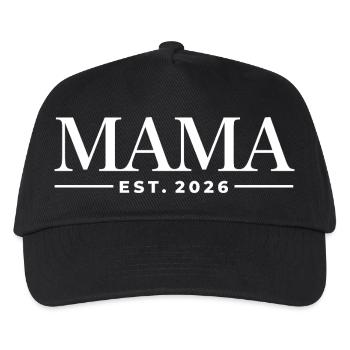 Mama Est. 2026 | Mutter | Muttertag Geschenk - Kinder Basecap - Schwarz - Vorne