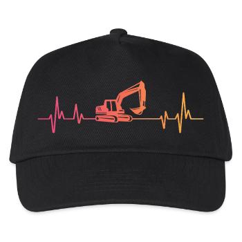 Sunset Excavator Heartbeat Excavator Excavator - Kids’ Baseball Cap - black - Front