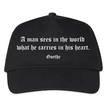 Goethe Gothic: Heart World Quote - Kids’ Baseball Cap - black - Front