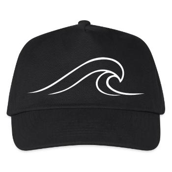 Miniamlistic wave drawn with a line - Kids’ Baseball Cap - black - Front
