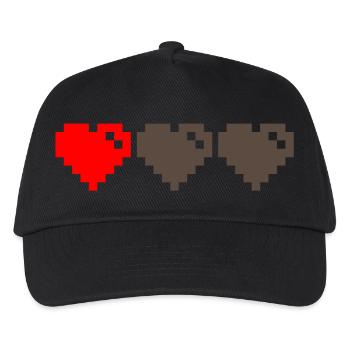 Retro Heart - Kinder Basecap - Schwarz - Vorne