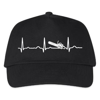 ECG HEATBEAT CHAIN WHITE - Kids’ Baseball Cap - black - Front