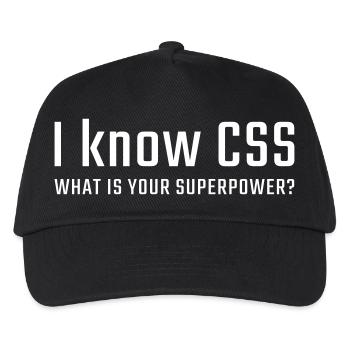Ich kenne CSS - Kinder Basecap - Schwarz - Vorne