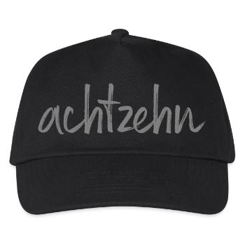 18 achtzehn 18. Geburtstag Geschenk Volljährigkeit - Kinder Basecap - Schwarz - Vorne