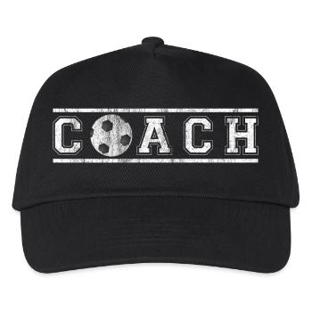 Fußball Trainer Fußballmannschaft Fußball Coach - Kinder Basecap - Schwarz - Vorne