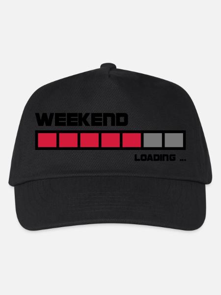 Weekend Loading | Fun T-Shirts bedrucken - Kinder Basecap - Schwarz